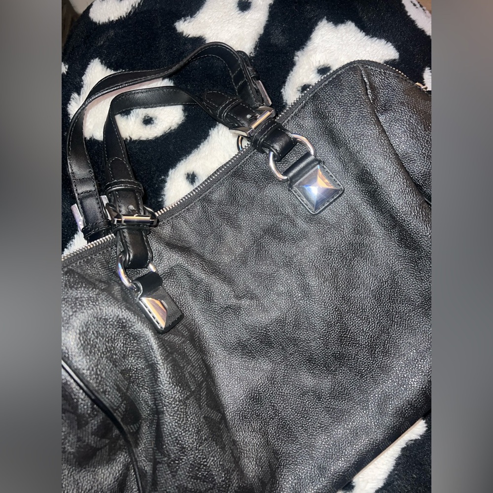Black Textured Handbag